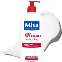 Mixa Urea Cica Repair Plus Body Milk 400ml with red pump, white bottle, and red-blue label for very dry skin.