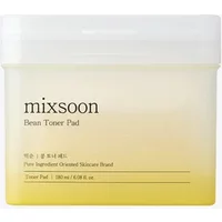 Mixsoon Bean Toner Pads in a translucent yellow and white container, 70 pads, minimalist design.