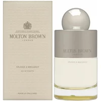 Molton Brown Orange & Bergamot Eau De Toilette 100ml with silver cap and cream box featuring elegant branding.
