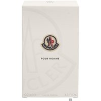 White Moncler Pour Homme Eau de Parfum box with logo and black text, 100ml size.