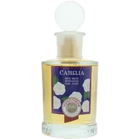 Monotheme Camelia Eau De Toilette 100ml, clear bottle with floral label and round cap.