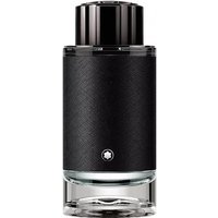 Montblanc Explorer Eau de Parfum 200ml, sleek black cylindrical bottle with silver accents and textured grip.