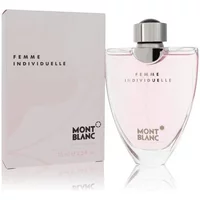 Montblanc Femme Individuelle Eau De Toilette 75ml, pink liquid in clear curved bottle with silver cap, box included.