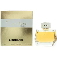 Montblanc Signature Absolue Eau De Parfum 90ml, gold box, clear faceted bottle with white cap and gold accents.