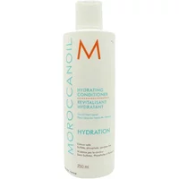 White Moroccanoil Hydrating Conditioner bottle, 250ml, with turquoise text and orange "M" logo.