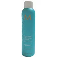 Teal Moroccanoil Root Boost 250ml spray can with orange logo and white cap.