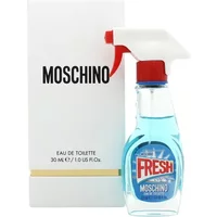 Moschino Fresh Couture Eau De Toilette 30ml in a spray bottle resembling a blue glass cleaner.