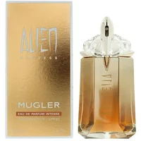 Golden Mugler Alien Goddess Intense Eau De Parfum 60ml with crystal-like cap and matching box.