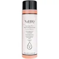 Nail HQ Acetone Free Nail Polish Remover 235ml, peach bottle with black cap and white label detailing gentle formula.