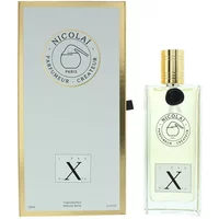 Nicolai L'eau Mixte Eau De Parfum 100ml, clear glass bottle with gold cap, elegant label, boxed in gold-trimmed packaging.