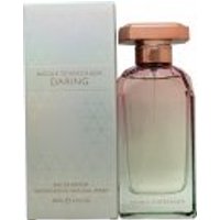 Nicole Scherzinger Daring Eau de Parfum 100ml, clear rectangular bottle with rose gold cap, matching box.