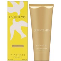 Gold tube of Nina Ricci L'air Du Temps Body Lotion 200ml with matching yellow box featuring white doves.