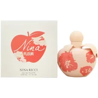 Nina Ricci Nina Fleur Eau De Toilette 80ml, apple-shaped bottle with pink floral design, matching box with red apple graphic.