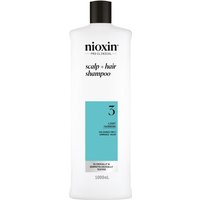 White Nioxin Systems Shampoo bottle, System 3, 1000ml, with black cap and teal label detailing.