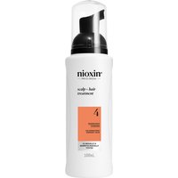 Nioxin System 4 Treatment, 100ml white bottle with black pump and orange label detailing.