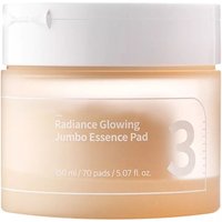 Numbuzin No.3 Radiance Glowing Jumbo Essence Pad in a beige jar with white lid, labeled for brightening all skin types.