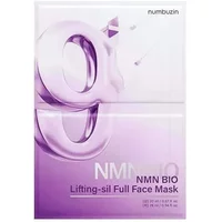 Numbuzin No.9 NAD Bio Lifting-sil Full Face Mask, purple packaging with large number 9 and geometric design.