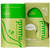 Nuud Natural Lime x Bergamot Stick Deodorant 45g in green and beige packaging with bold green text.