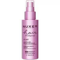 NUXE Prodigieux Hair Detangling Leave-In Hair Milk, pink bottle with pump, 100ml, elegant design with black text.