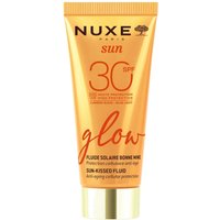 Nuxe Sun-Kissed Fluid SPF30, 40 ml, gold tube with orange text and shiny cap.
