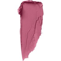 Pink mauve lipstick smear, creamy texture, matte finish, representing NYX Soft Matte Lip Cream in Montreal shade.