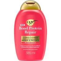 OGX Bond Repair Conditioner 385 ml, pink bottle with gold cap, bold black and gold text on front.