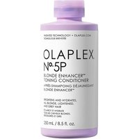 Olaplex No. 5P Blonde Enhancer Toning Conditioner, 250 ml, white bottle with purple cap and text.