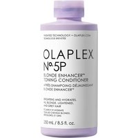 Olaplex No. 5P Blonde Enhancer Toning Conditioner, 250ml, light purple bottle with black text and white cap.