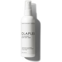 White Olaplex Volumizing Blow Dry Mist bottle with pump nozzle, 150ml, minimalist design with black text.