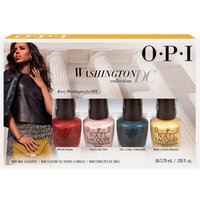OPI Washington DC Collection Gift Box with four nail polish bottles in red, nude, teal, and yellow shades.