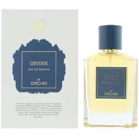Orchid Divine Eau De Parfum 100ml with navy cap, square glass bottle, and matching navy label.