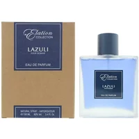 Orchid Elation Lazuli Pour Homme Eau De Parfum 100ml, clear square bottle with blue label, matching box.