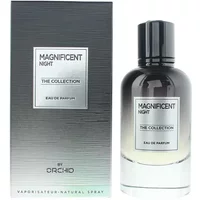 Black and silver Orchid Magnificent Night Eau De Parfum 100ml bottle with matching metallic box.