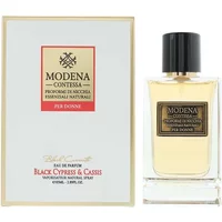 Orchid Modena Contessa Eau De Parfum 85ml, clear glass bottle with black cap, gold label, white box with gold trim.