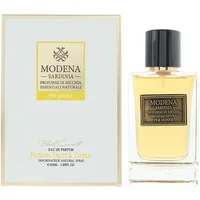 Orchid Modena Sardinia Per Donne Eau De Parfum 85ml, clear glass bottle with black cap, gold label, white box.
