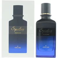 Blue gradient Orchid Signature Charonne Eau De Parfum 100ml bottle with black cap and matching box.