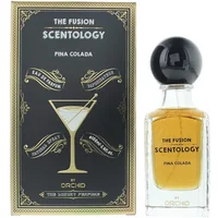 Orchid Pina Colada Eau De Parfum 100ml with black cap, gold liquid, and ornate black box with cocktail glass design.