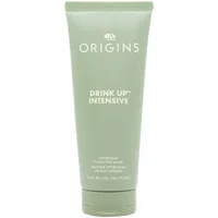 Green tube of Origins Drink Up Intensive Overnight Hydrating Mask, 75ml, with white text and logo.