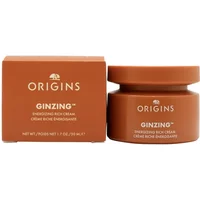 Origins Ginzing Energising Rich Cream 50ml in orange jar with matching box, white text and logo on both.