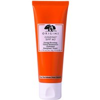 Origins Ginzing Tinted Moisturizer SPF40, 50 ml, in bright orange tube with white cap and black text.