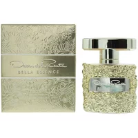 Gold textured Oscar de La Renta Bella Essence perfume bottle with matching embossed box, 30ml size.