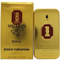 Gold Paco Rabanne 1 Million Royal Eau De Parfum 50ml bottle with red emblem and matching gold box.