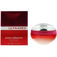 Red and silver Paco Rabanne Ultrared Eau De Toilette 80ml bottle with matching red box.