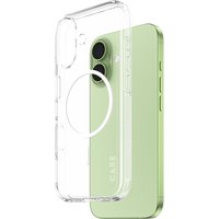 Transparent phone case with white MagSafe ring, designed for green smartphone, by PanzerGlass CARE™ Urban Explorer.