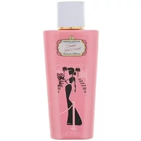Pink Parfums Aubusson Romance Cannes perfume bottle with white cap and elegant silhouette design.