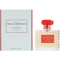Pascal Morabito Perle Cherie Eau De Parfum 100ml, clear square bottle, red cap, white box with red accents.
