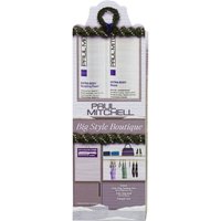 Paul Mitchell Big Style Gift Set with two white bottles, purple accents, and a decorative black rope handle.