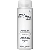 White Paul Mitchell Clear Essential Conditioner bottle, 300ml, with black text and minimalist design.