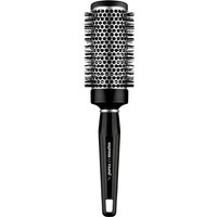 Black and silver Paul Mitchell Express Ion Round Brush with a large barrel and vented ceramic design.