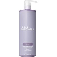 Paul Mitchell Forever Blonde Conditioner 1000ml, lavender bottle with pump dispenser and white text.